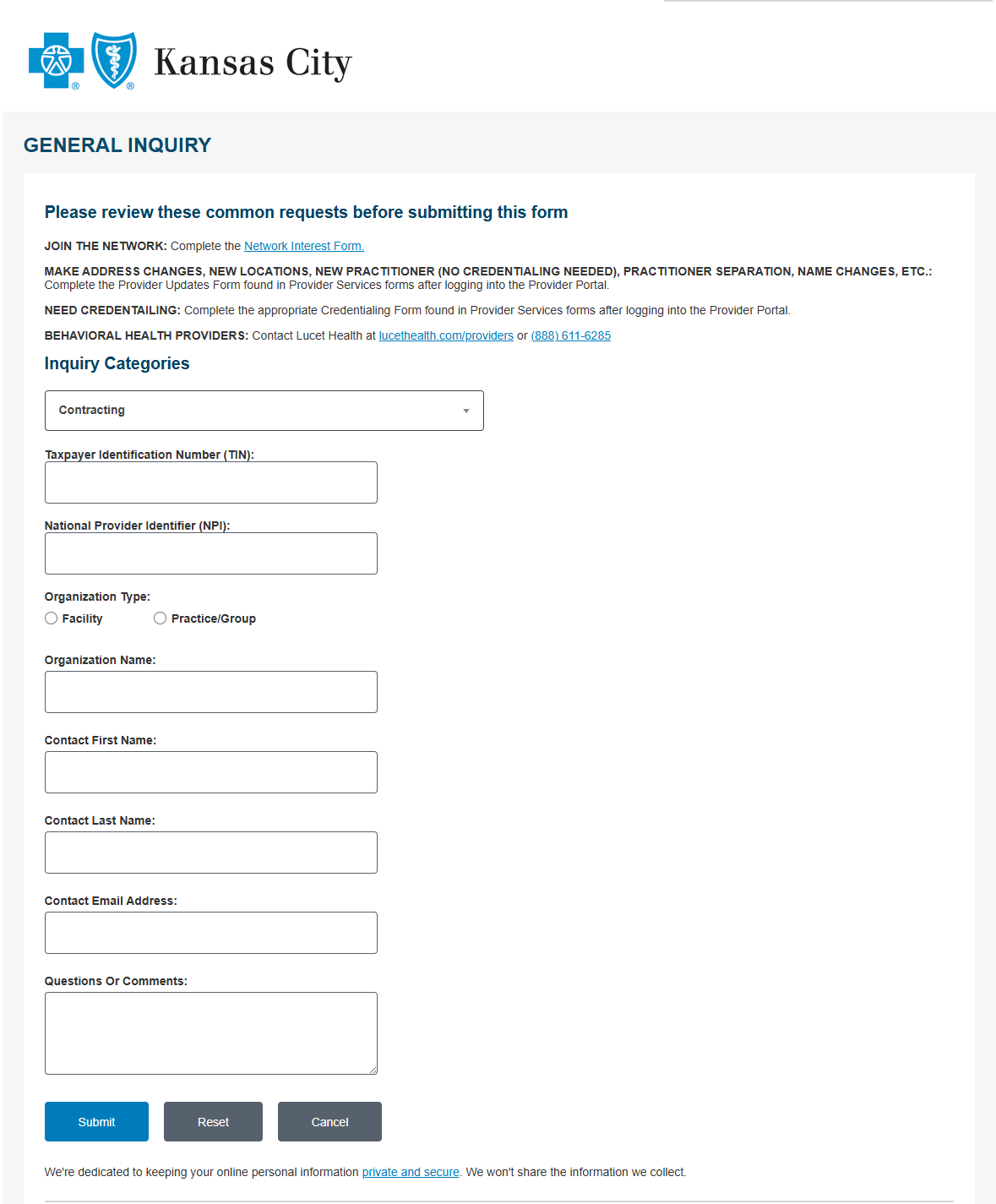 General Inquiry Form